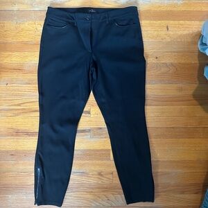 White House black market size 12 skinny black pants faux leather /zipper detail